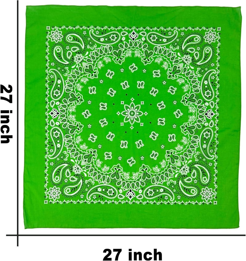 HankieWorld Store Bandana single Pack Soft Thin 27 inch Cotton Paisley Design Extra Large Headwear - Image 3